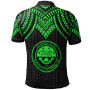 Federated States Of Micronesia Custom Personalised Polo Shirt - Polynesian Armor Style  Green 2