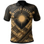 Marshall Islands Polynesian Custom Personalised Polo Shirts - Marshall Islands Gold  Flag Camisole Hibiscus Style 1