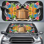 Tokelau Auto Sun Shades - Coat Of Arms With Tropical Flowers