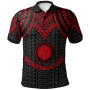Northern Mariana Islands Custom Personalised Polo Shirt - Polynesian Armor Style Red 1
