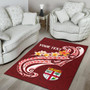 Fiji Custom Personalised Area Rug - Fiji Seal Polynesian Patterns Plumeria (Red) Polynesian 4