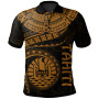 Tahiti Polynesian Polo Shirt - Tahiti Waves (Golden) 1