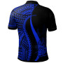 New Caledonia Polo Shirt Blue - Polynesian Tentacle Tribal Pattern 2
