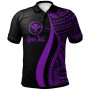 Hawaii Custom Personalised Polo Shirt Purple - Polynesian Tentacle Tribal Pattern 1