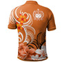 Samoa Custom Personalised Polo Shirt - Floral Spirit Orange2