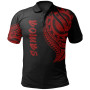 Samoa Polo Shirt - Samoan Tatau Red Patterns 1