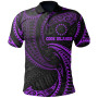 Cook Islands Polynesian Polo Shirt - Purple Tribal Wave 1