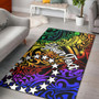 Cook Islands Custom Personalised Area Rug - Rainbow Polynesian Pattern Polynesian 1