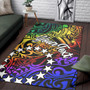 Cook Islands Custom Personalised Area Rug - Rainbow Polynesian Pattern Polynesian 3