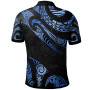 Northern Mariana Islands Polynesian Custom Personalised Polo Shirt - Poly Tattoo Blue Version 2