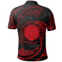 Northern Mariana Islands Polynesian Custom Personalised Polo Shirt - Red Tribal Wave 2