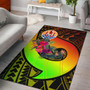 Tahiti Area Rug - Polynesian Hook And Hibiscus (Raggae) Polynesian 2