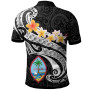 Guam Polo Shirt - Guam Seal Polynesian Patterns Plumeria (Black) 2