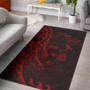 Fiji Area Rug - Custom Polynesian Pattern Style Red Color Polynesian 1