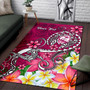 Guam Custom Personalised Area Rug - Turtle Plumeria (Pink) Polynesian 1