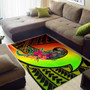 Pohnpei Area Rug - Polynesian Hook And Hibiscus (Raggae) Polynesian 3