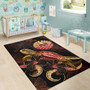 Tahiti Polynesian Area Rugs - Turtle With Blooming Hibiscus Gold Polynesian 6