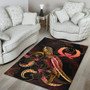 Pohnpei Polynesian Area Rugs - Turtle With Blooming Hibiscus Gold Polynesian 4