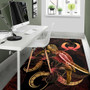 Pohnpei Polynesian Area Rugs - Turtle With Blooming Hibiscus Gold Polynesian 5