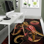 American Samoa Polynesian Area Rugs - Turtle With Blooming Hibiscus Gold- BN22 Polynesian 5