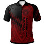 American Samoa Polo Shirt - Red Color Symmetry Style 1