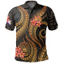 American Samoa Polo Shirt - American Samoa Flag Seal Tentacle Plumeria Black Gold 1