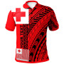 Tonga Custom Personalised Polo Shirt - Unique Barcode Black Red 1