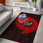 Guam Area Rug - Polynesian Hook And Hibiscus (Red) Polynesian 2