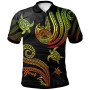 American Samoa Personalised Custom Polo Shirt - Polynesian Turtle With Pattern Reggae 1