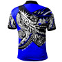 Tuvalu Polo Shirt - Tribal Jungle Blue Pattern 2