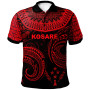 Kosrae Polo Shirt - Unique Serrated Texture Red 1