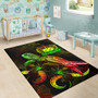 Samoa Polynesian Area Rugs - Turtle With Blooming Hibiscus Reggae Polynesian 6