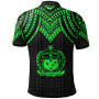 Samoa Custom Personalised Polo Shirt - Polynesian Armor Style Green 2