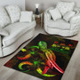 Fiji Polynesian Area Rugs - Turtle With Blooming Hibiscus Reggae Polynesian 4