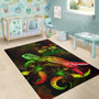 Fiji Polynesian Area Rugs - Turtle With Blooming Hibiscus Reggae Polynesian 6