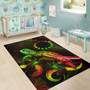 Cook Islands Polynesian Area Rugs - Turtle With Blooming Hibiscus Reggae Polynesian 6