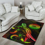 American Samoa Polynesian Area Rugs - Turtle With Blooming Hibiscus Reggae Polynesian 4