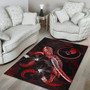 Yap Polynesian Area Rugs - Turtle With Blooming Hibiscus Red Polynesian 4