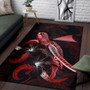 Tokelau Polynesian Area Rugs - Turtle With Blooming Hibiscus Red Polynesian 3