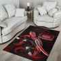 Samoa Polynesian Area Rugs - Turtle With Blooming Hibiscus Red Polynesian 4