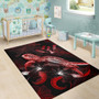 Kosrae Polynesian Area Rugs - Turtle With Blooming Hibiscus Red Polynesian 6