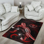 Hawaii Polynesian Area Rugs - Turtle With Blooming Hibiscus Red Polynesian 4