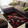 Fedarated States of Micronesia Polynesian Area Rugs - Turtle With Blooming Hibiscus Red Polynesian 2