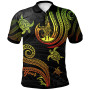 Vanuatu Personalised Custom Polo Shirt - Polynesian Turtle With Pattern Reggae 1