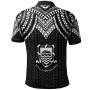 Tuvalu Custom Personalised Polo Shirt - Polynesian Armor Style Black 2