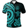 Tahiti Polynesian Polo Shirt - Turquoise Tentacle Turtle 1