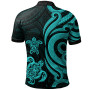 Tahiti Polynesian Polo Shirt - Turquoise Tentacle Turtle 2
