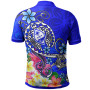 Guam Custom Personalised Polo Shirt - Turtle Plumeria (Blue) 2