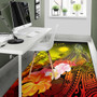 Marshall Islands Custom Personalised Area Rug - Humpback Whale with Tropical Flowers (Yellow) Polynesian 5