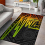 American Samoa Personalised Area Rugs - Seal With Polynesian Pattern Heartbeat Style (Reggae) Polynesian 1